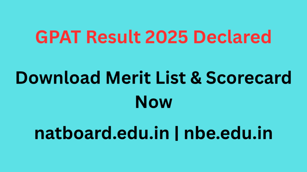GPAT Result 2025