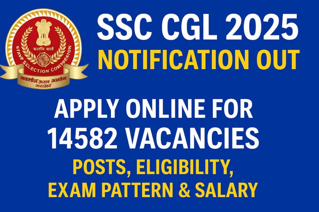 SSC CGL 2025 Notification Out: Apply Online for 14582 Vacancies – Check Posts, Eligibility, Exam Pattern & Salary