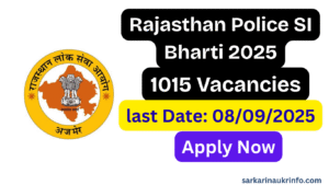 Rajasthan Police SI Recruitment 2025
